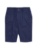 Pantaloni corti bambino blu navy in cotone stretch