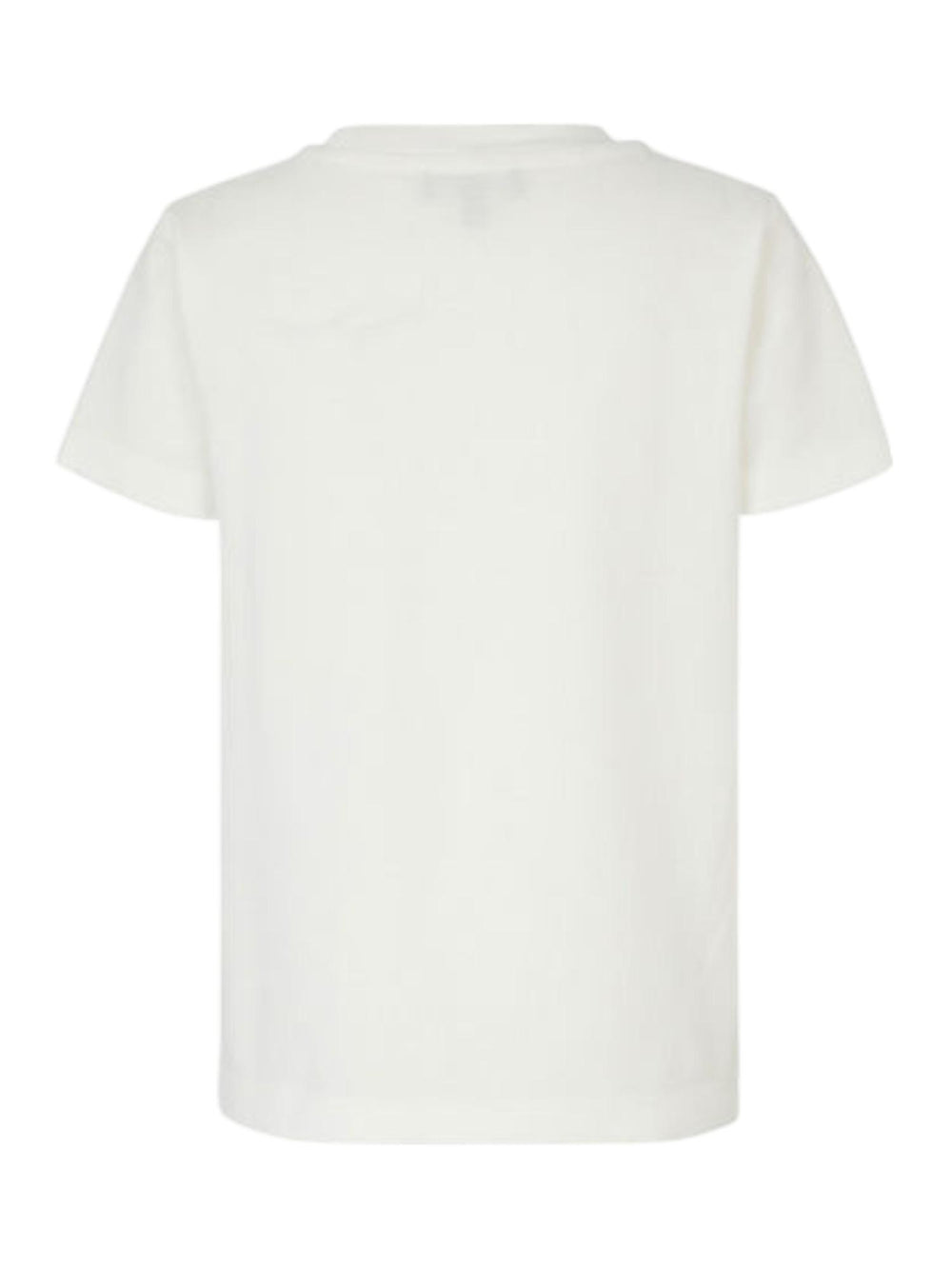 T-shirt bambino bianca con logo tono su tono