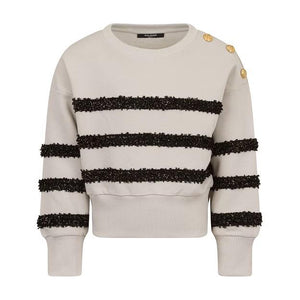 Felpa a righe BX4A20 Z3183 /107OR BALMAIN 