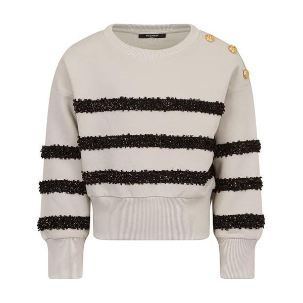 Felpa a righe BX4A20 Z3183 /107OR BALMAIN 