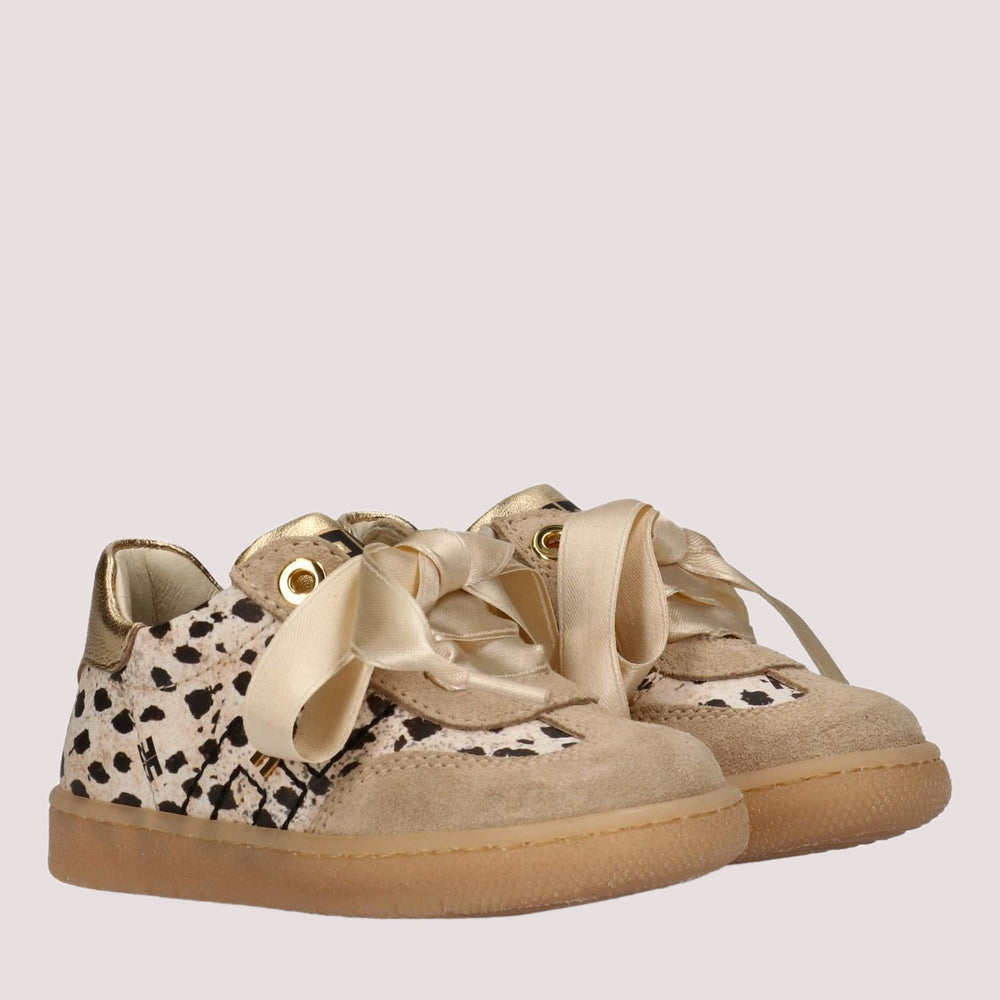Sneakers basse con stampa animalier beige/gold F1A9 E0492 1917 /X673 ELISABETTA FRANCHI La Mia Bambina 