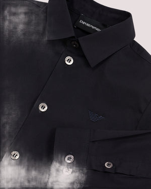 Camicia in popeline con ricamo aquila a tono 8N4C09 1N06Z /934 EMPORIO ARMANI 