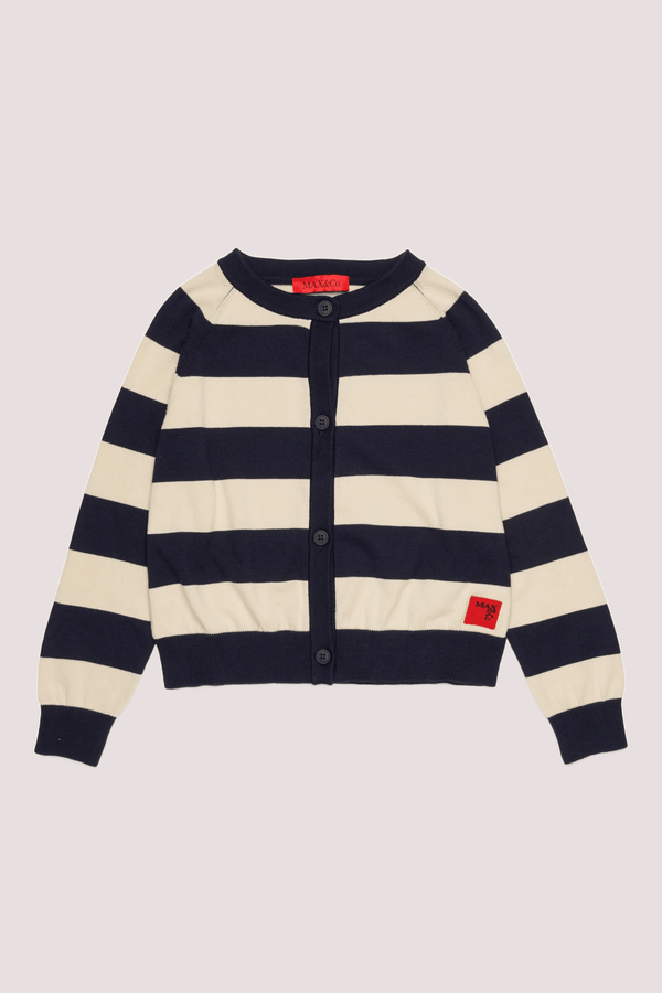 Cardigan a righe con logo MX0296 MX00Z /MX854 MAX&CO KID 
