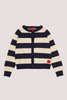 Cardigan a righe con logo