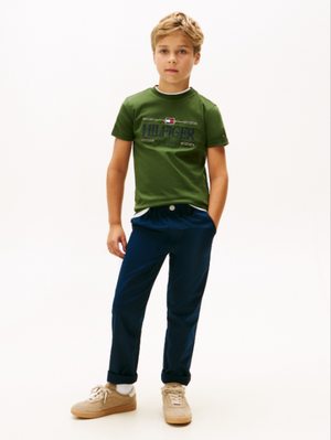 T-shirt con logo frontale Tommy Hilfiger KB0KB10360J /L01 TOMMY HILFIGER 