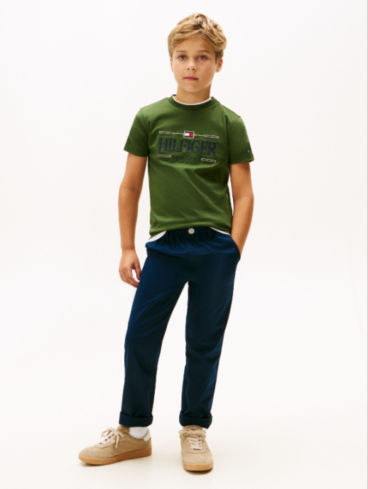 T-shirt con logo frontale Tommy Hilfiger KB0KB10360J /L01 TOMMY HILFIGER 