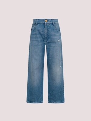 Jeans Balmain a gamba ampia in denim BY6Q50 Z3664 /615 BALMAIN 