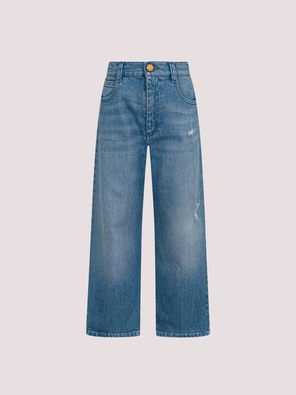 Jeans Balmain a gamba ampia in denim BY6Q50 Z3664 /615 BALMAIN 