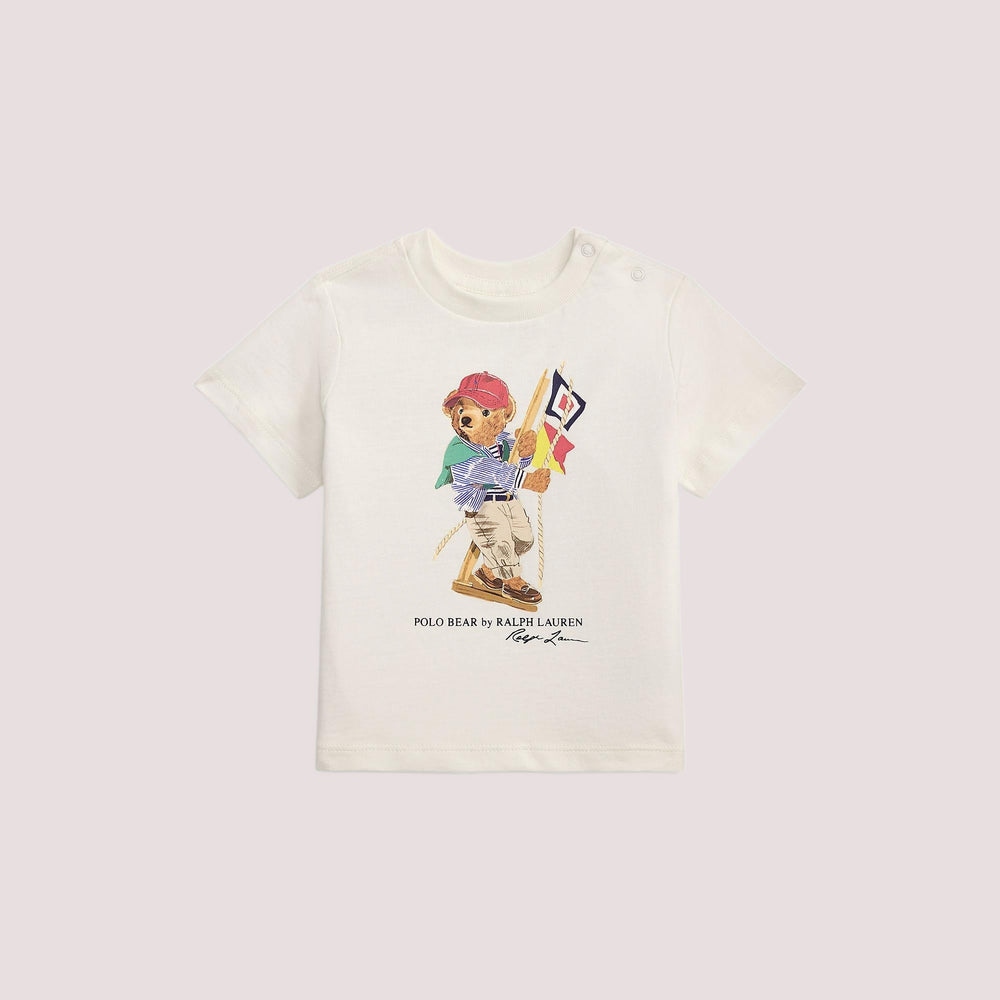 T-shirt in jersey di cotone con l'orso polo 320A12428 /002 POLO RALPH LAUREN 