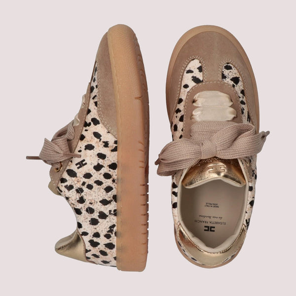 Sneakers basse con stampa animalier beige/gold F4A9 E0514 1917 /X673 ELISABETTA FRANCHI La Mia Bambina 