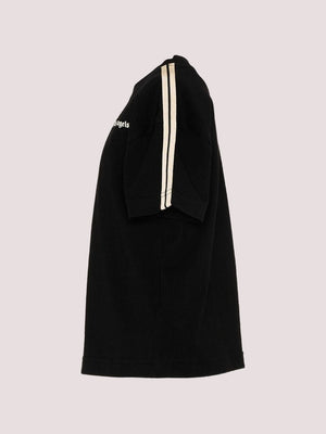 T-shirt con logo stampato sul petto e bande in gros-grain avorio sulle maniche PBAA011S26JER001 /110 PALM ANGELS 