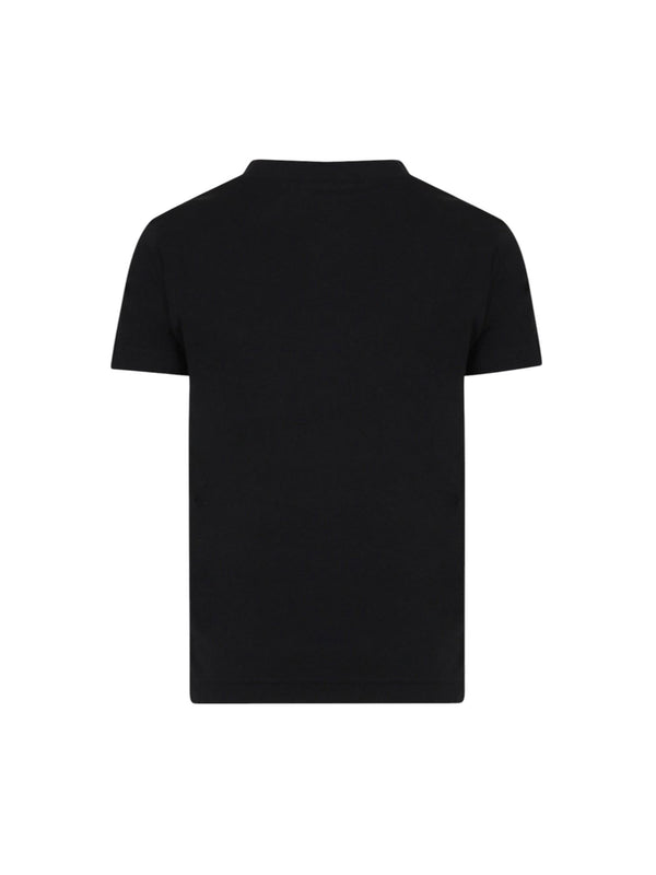 T-shirt bambino nera in cotone a maniche corte