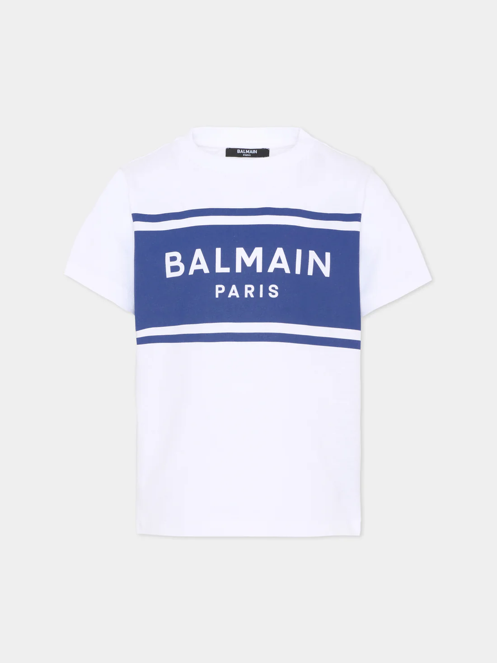 T-shirt con logo stampato BY8P11 Z3672 /100BL BALMAIN 