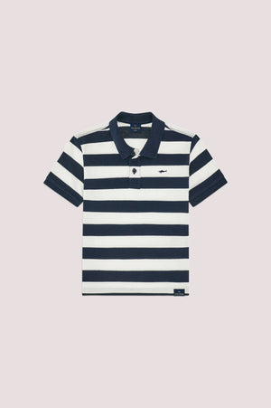 Polo in piqué di cotone con motivo a righe WUM00B LEB04 /80161 PAUL & SHARK 