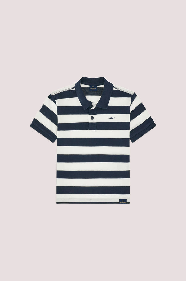 Polo in piqué di cotone con motivo a righe WUM00B LEB04 /80161 PAUL & SHARK 