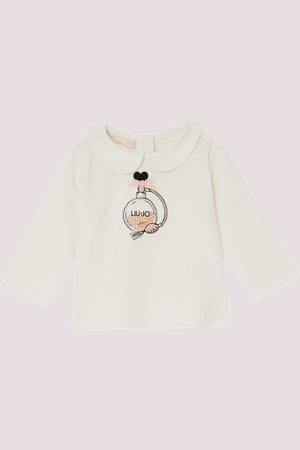 Liu-jo tshirt manica lunga con logo parfum bianca HF5040 J0088 /M9738 LIU JO 