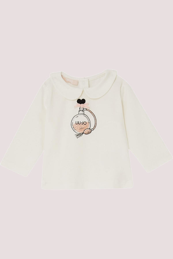 Liu-jo tshirt manica lunga con logo parfum bianca HF5040 J0088 /M9738 LIU JO 