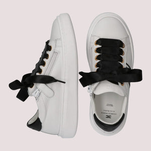 Sneaker low cut con logo cc ivory white/gold F4A9 E0504 0092 /B092 ELISABETTA FRANCHI La Mia Bambina 