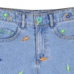 Bermuda in denim U21721 /Z18 BILLIEBLUSH 