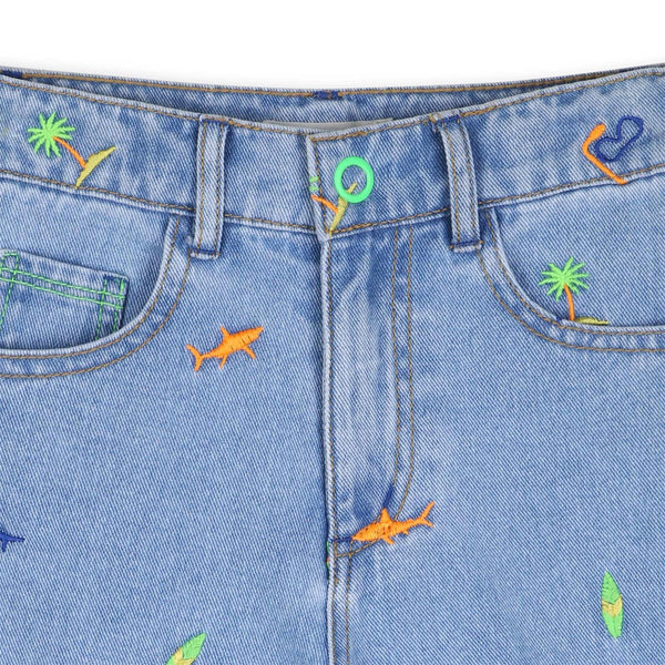 Bermuda in denim U21721 /Z18 BILLIEBLUSH 