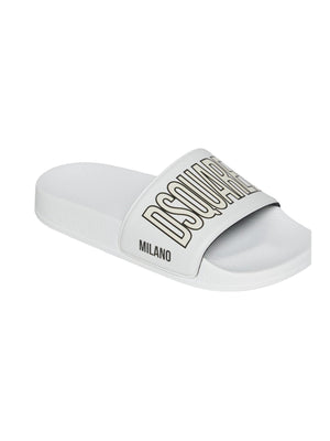 Sandali bambino bianchi con maxi logo