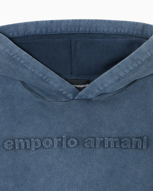 Felpa over fit con cappuccio in jersey tinto capo EB000465 AF16138 /UB130 EMPORIO ARMANI 