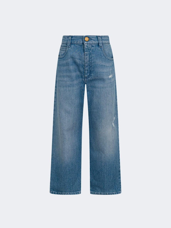Jeans Balmain a gamba ampia in denim BY6Q50 Z3664 /615 BALMAIN 