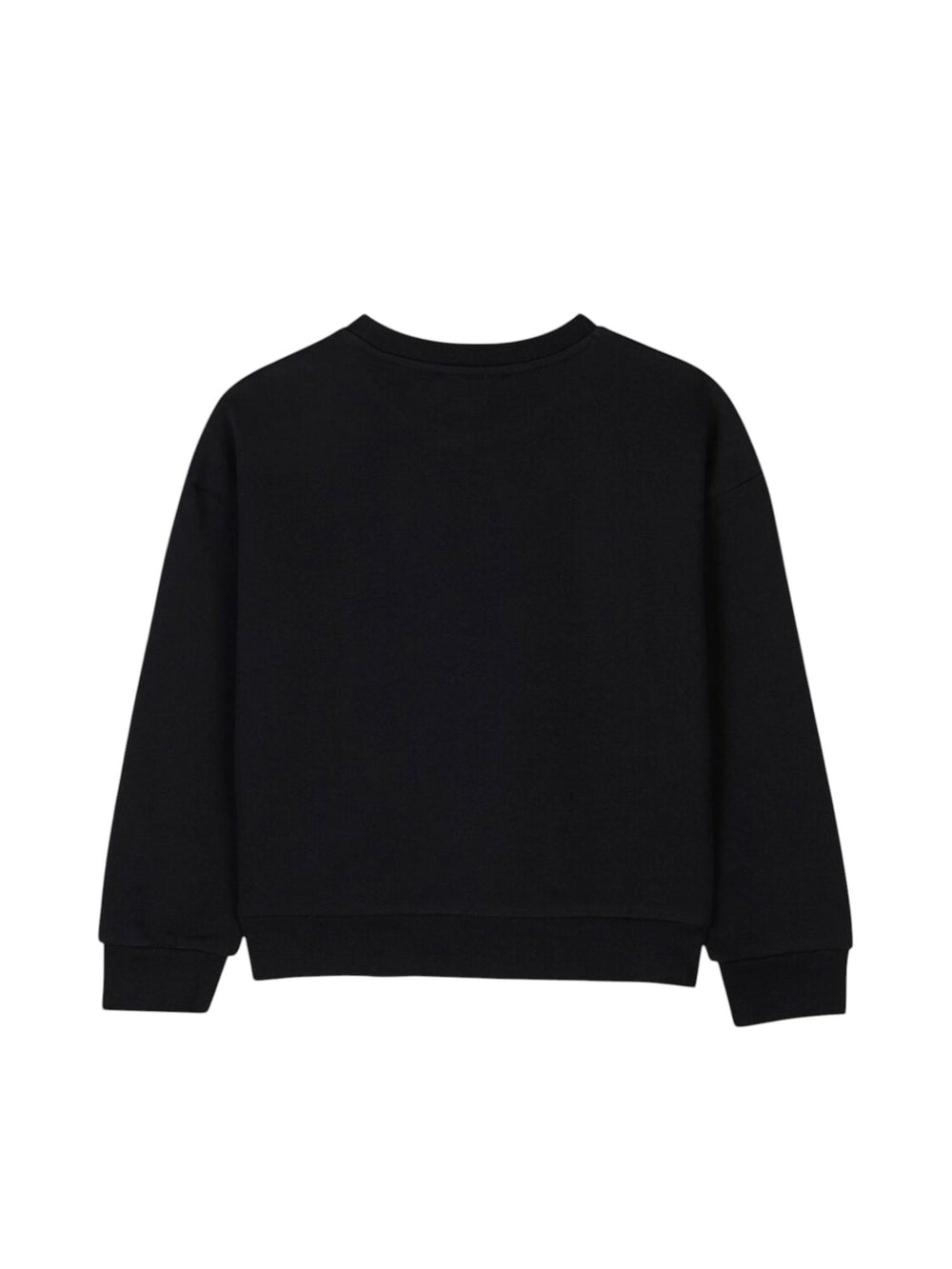 Felpa bambina nera in cotone con logo