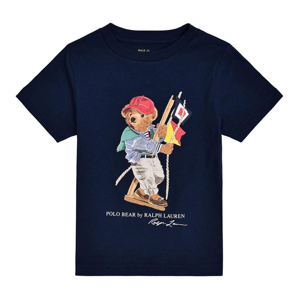 T-shirt in jersey di cotone con l'orso polo 322A12428 /001 POLO RALPH LAUREN 