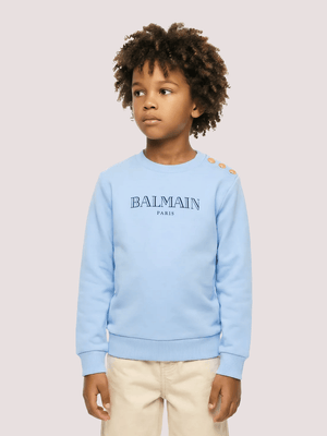 Felpa Balmain con bottoni oro sulla spalla BY4P20 Z3183 /652NE BALMAIN 
