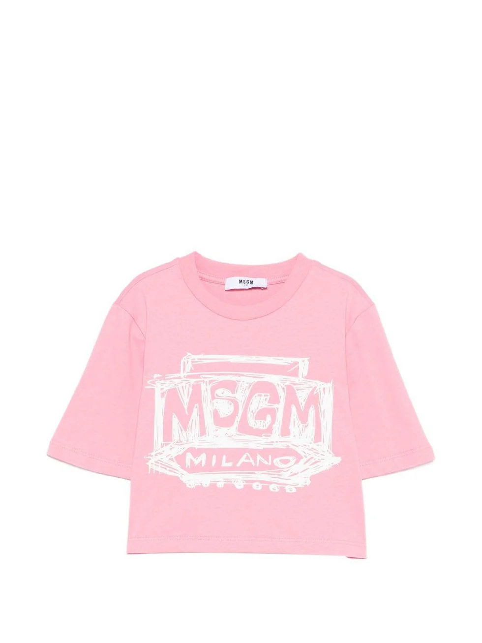T-shirt cropped con logo stampato S6MSJGTH128 /MS070 MSGM KIDS 