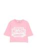 T-shirt cropped con logo stampato