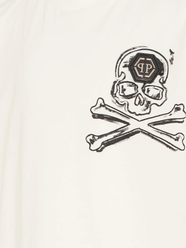 T-shirt con stampa e logo in metallo S6PHJBTH045 /2 PHILIPP PLEIN JUNIOR 