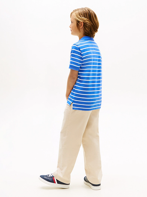 Polo a righe con logo Tommy Hilfiger KB0KB09103J /C6H TOMMY HILFIGER 