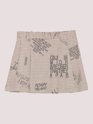 Minigonna marrone con stampa grafica F5MSJGSK110 /MS030 MSGM KIDS 