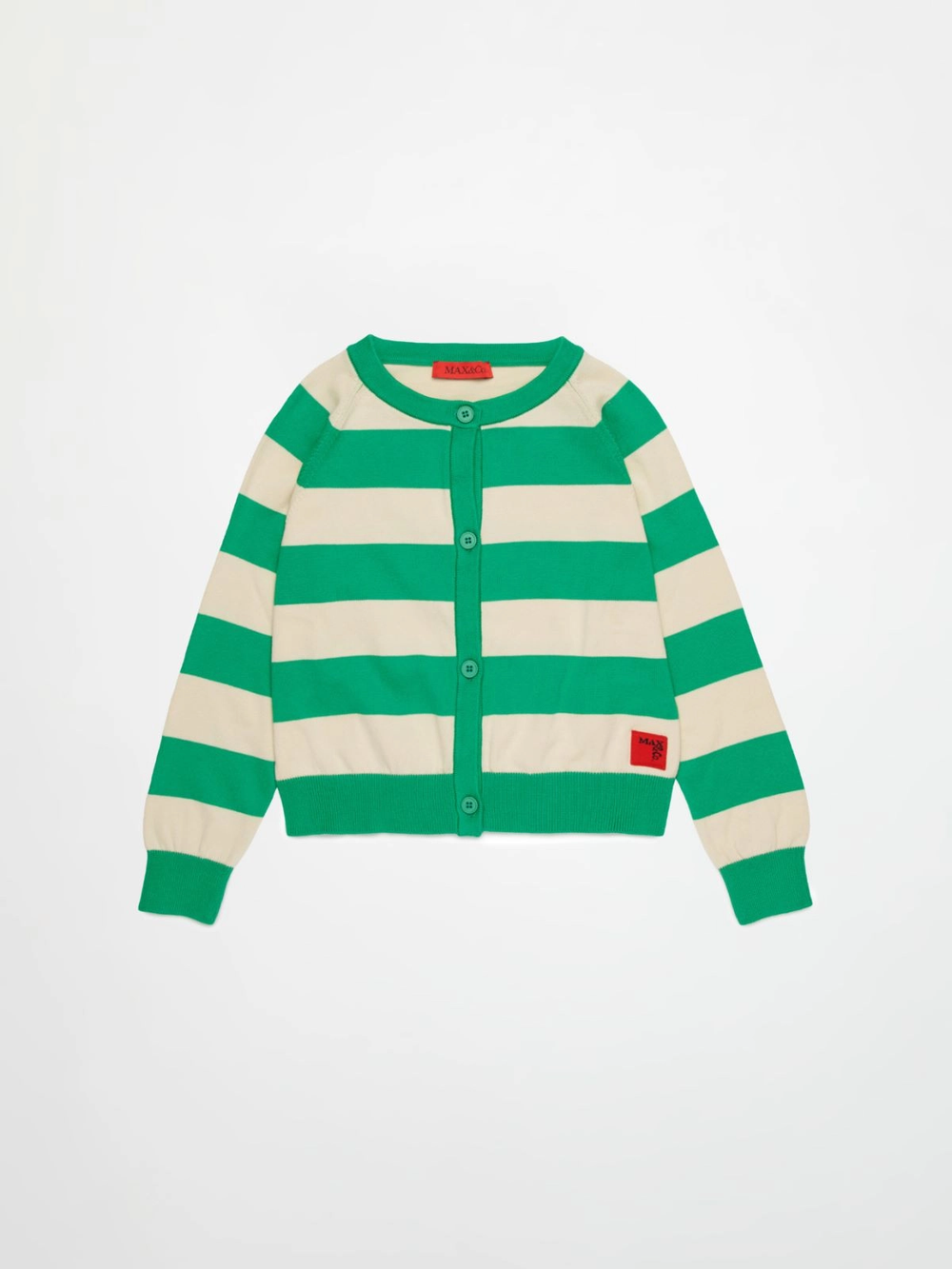 Cardigan a righe con logo MX0296 MX00Z /MX506 MAX&CO KID 