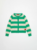 Cardigan a righe con logo
