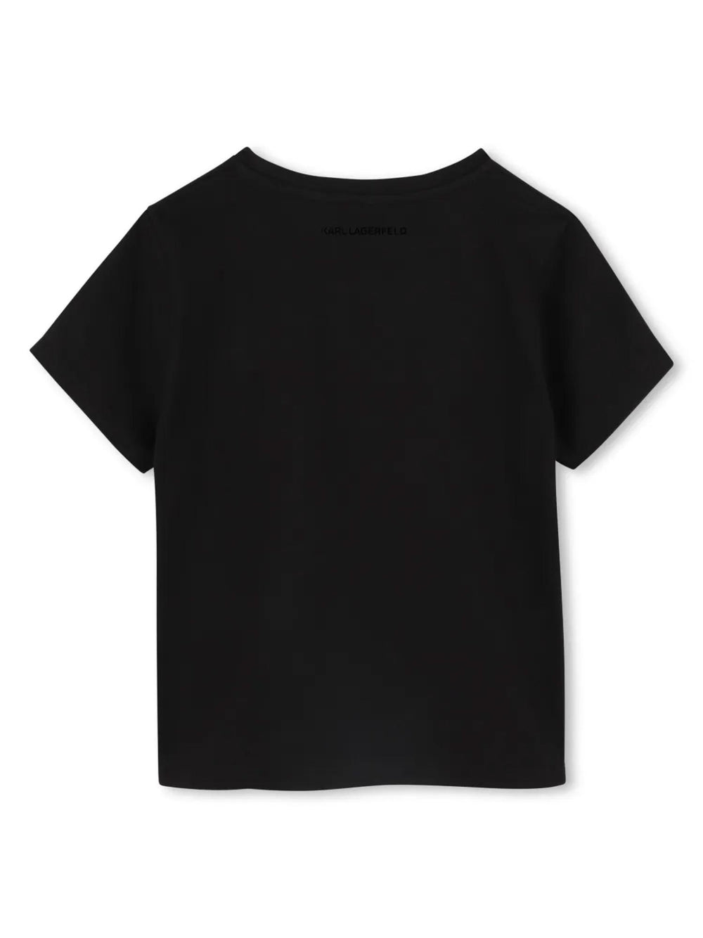 T-shirt bambina nera con stampa tono su tono 21 Rue St-Guillaume