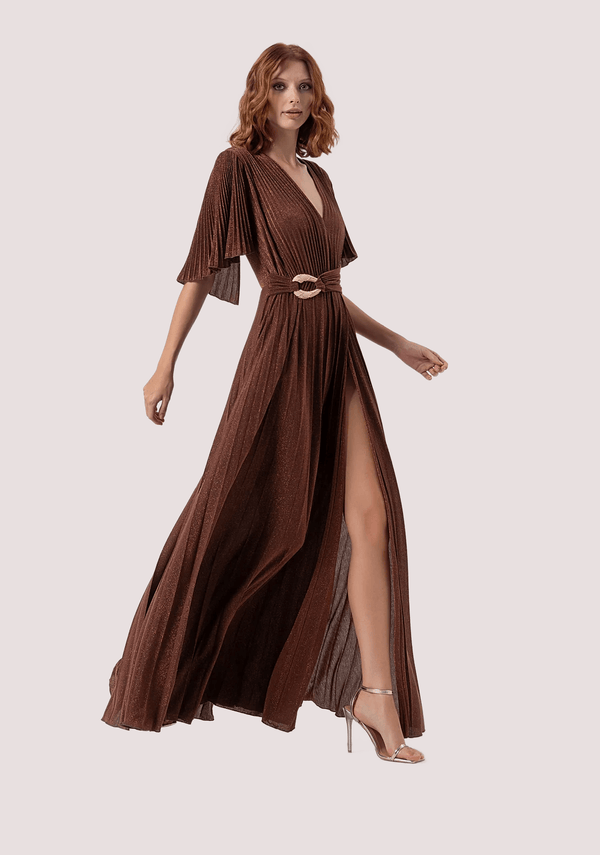 Abito lungo slim in tessuto plissettato FQ25WD3004W799Q7 /639 FRACOMINA 