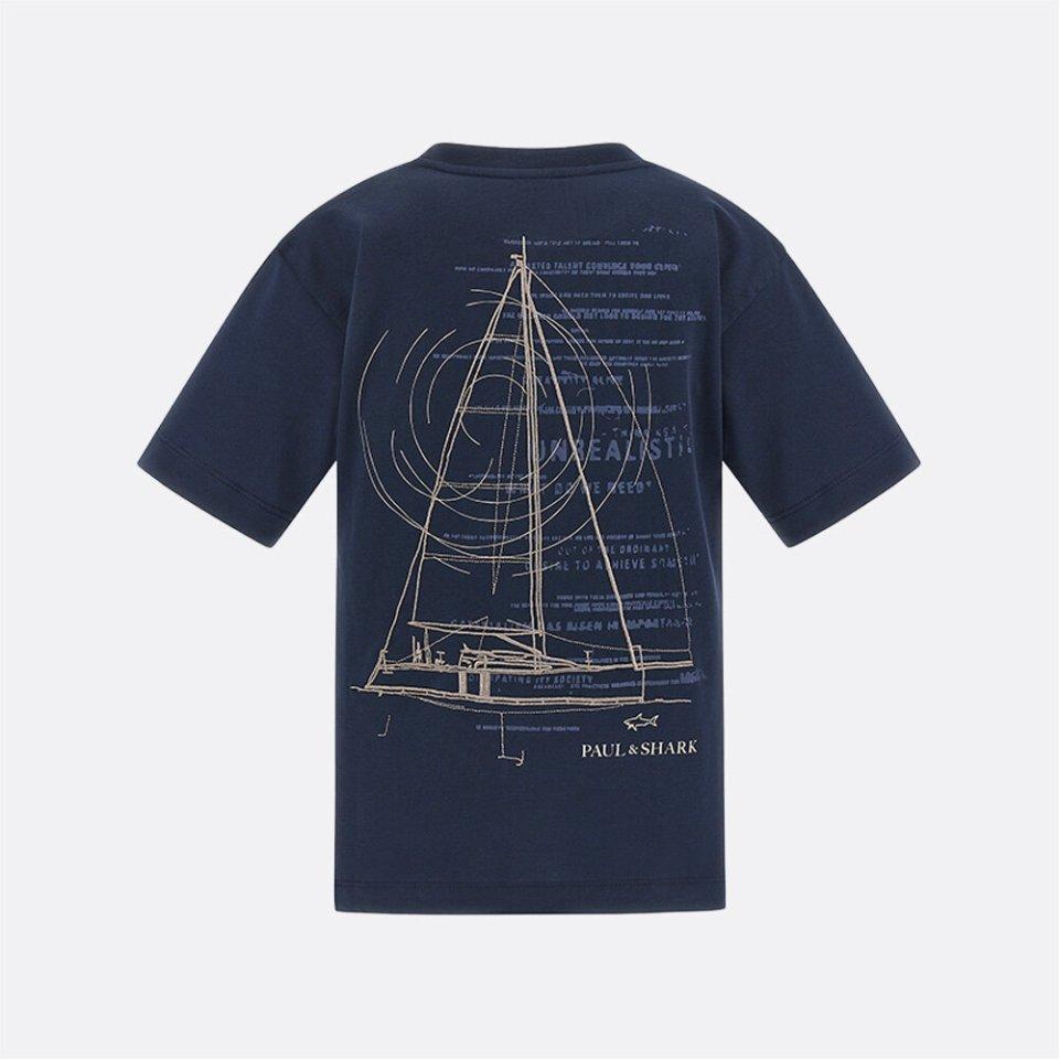 T-shirt con stampa dietro WOM00G LAA54 /42370 PAUL & SHARK 