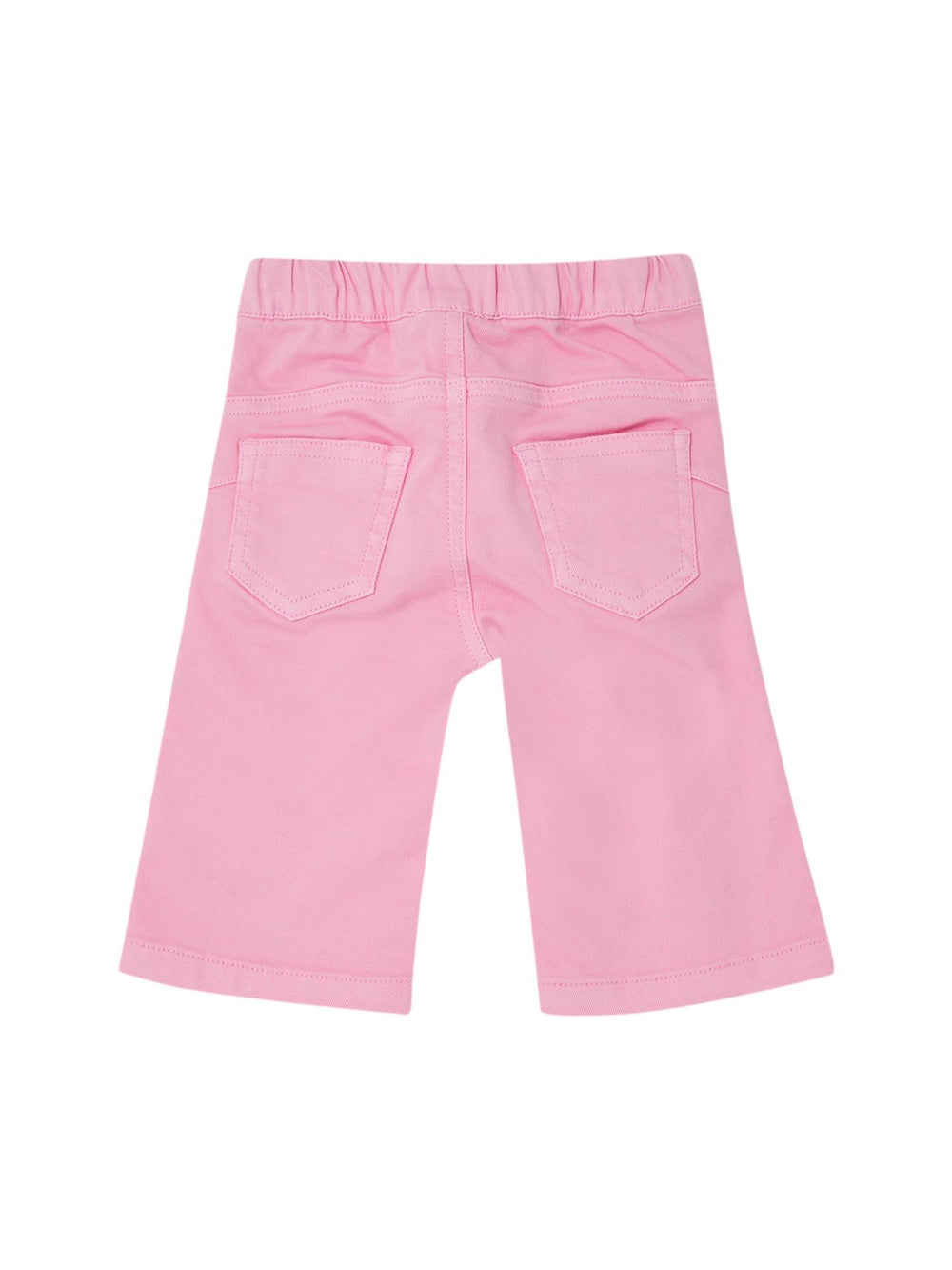 Pantaloni bambina rosa con ciliegie in strass