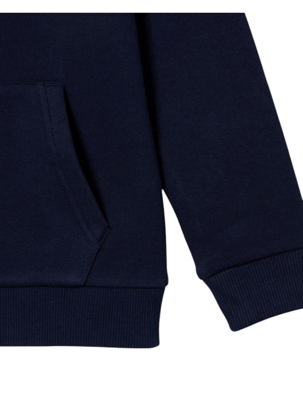 Felpa bambino in cotone con logo ricamato e finiture elasticizzate