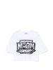 T-shirt cropped con logo stampato