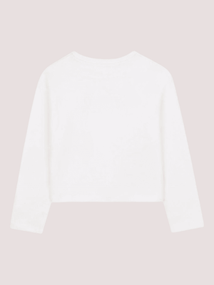 T-shirt per bambina Michael Kors Kids bianca con dettaglio logo R30495 /117 MICHAEL KORS 