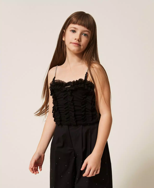 Top in tulle con volant 261GJ2181 /6 TWINSET 