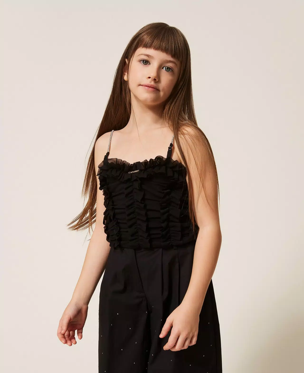 Top in tulle con volant 261GJ2181 /6 TWINSET 