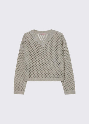 Pullover a rete con scollo a V GA6044 MA76R /60924 LIU JO 