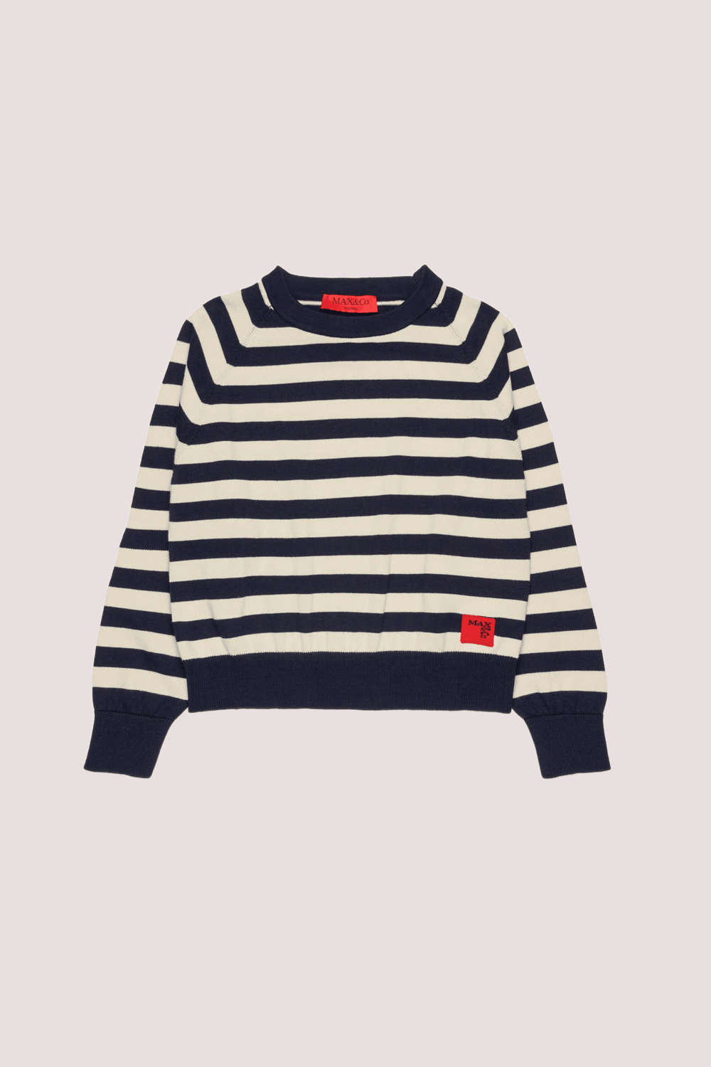 Pullover girocollo a righe con logo MX0295 MX00Y /MX854 MAX&CO KID 