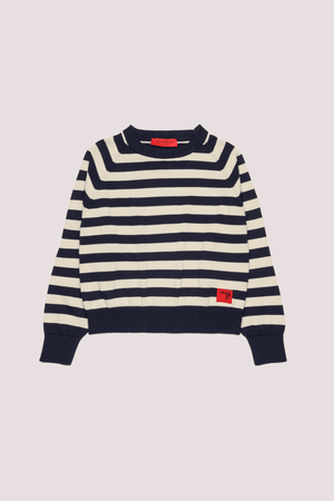 Pullover girocollo a righe con logo MX0295 MX00Y /MX854 MAX&CO KID 