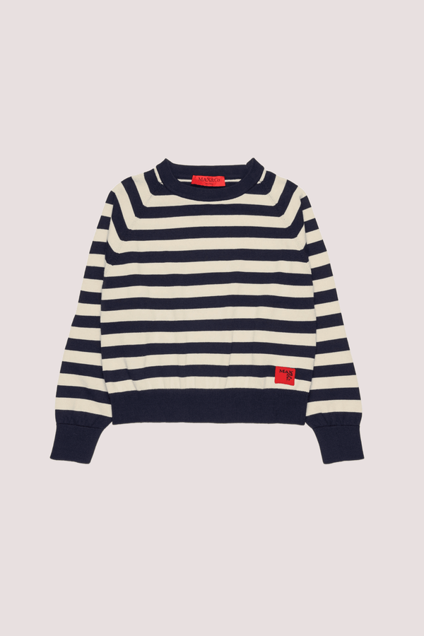Pullover girocollo a righe con logo MX0295 MX00Y /MX854 MAX&CO KID 